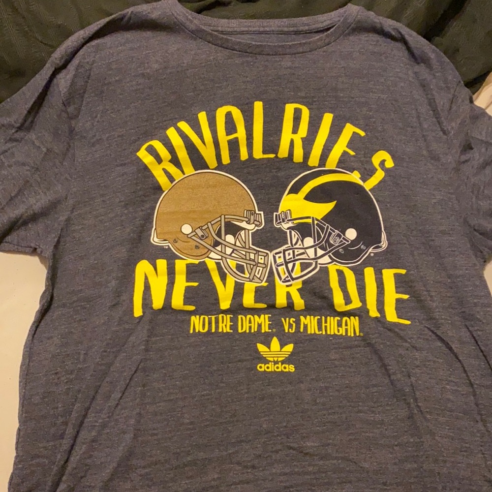 Adidas rivalries notre dame/Michigan graphic tee